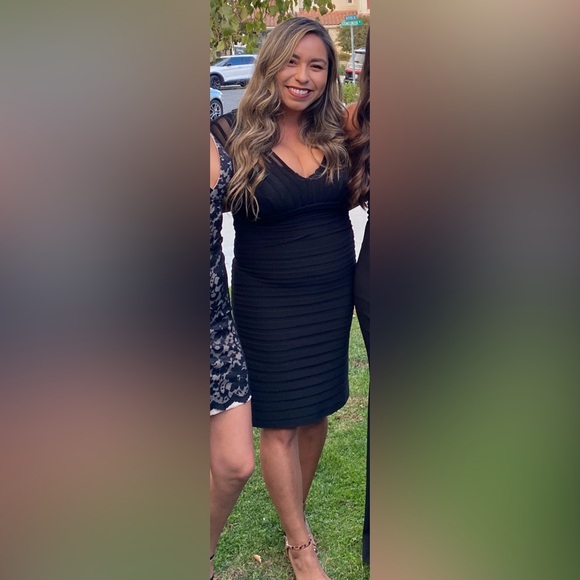 Adrianna Papell Pleated Jersey Sheath Midi Dress, Black, Size 6 - Picture 14 of 14